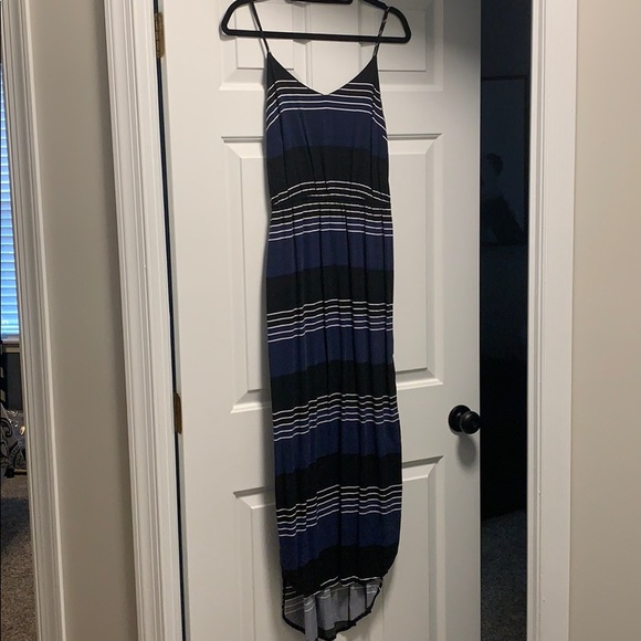 Blue and Black Striped High Low Maxi - Picture 1 of 2